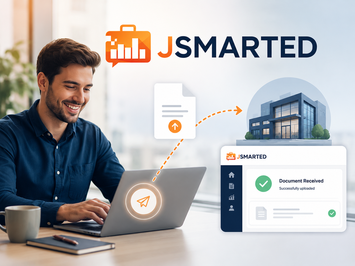 Dipendente che invia un documento all’azienda con JSMARTED